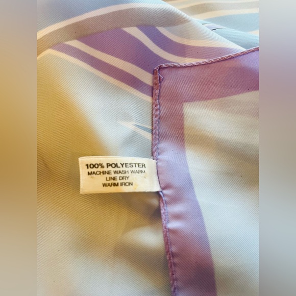 JACQMAR LONDON Abstract Floral Scarf Blue Purple Made In Italy - Picture 11 of 16